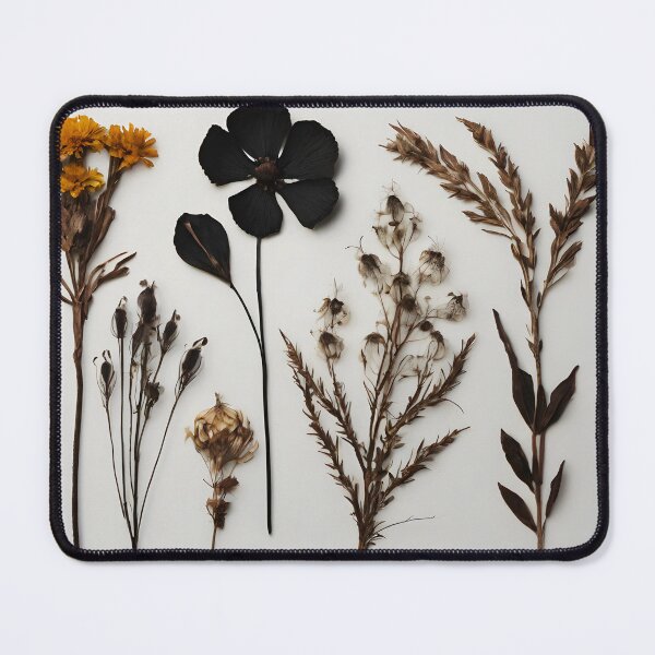 Item preview, Pressed Wildflowers and Grasses – Dark Autumn Botanical Collage designed and sold by EmeraldeaArt.