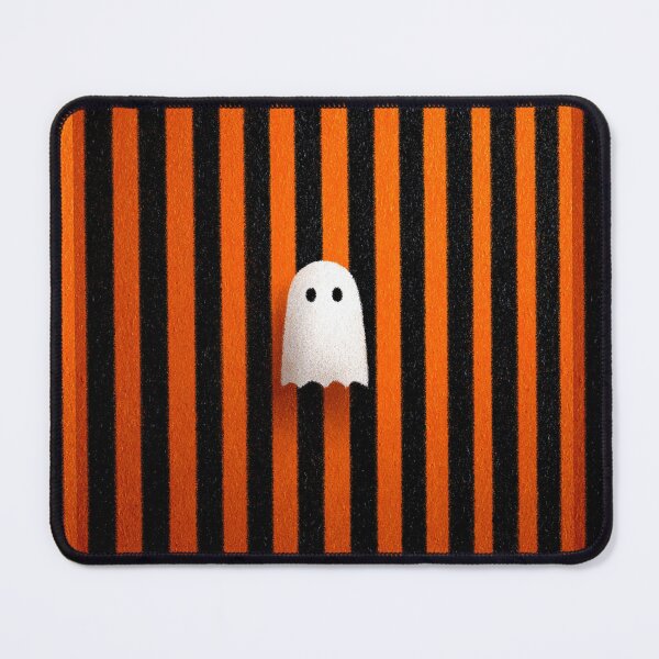 Item preview, Ghost on Black and orange stripes designed and sold by MendaciousMina.