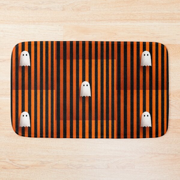 Item preview, Ghost on Black and orange stripes designed and sold by MendaciousMina.