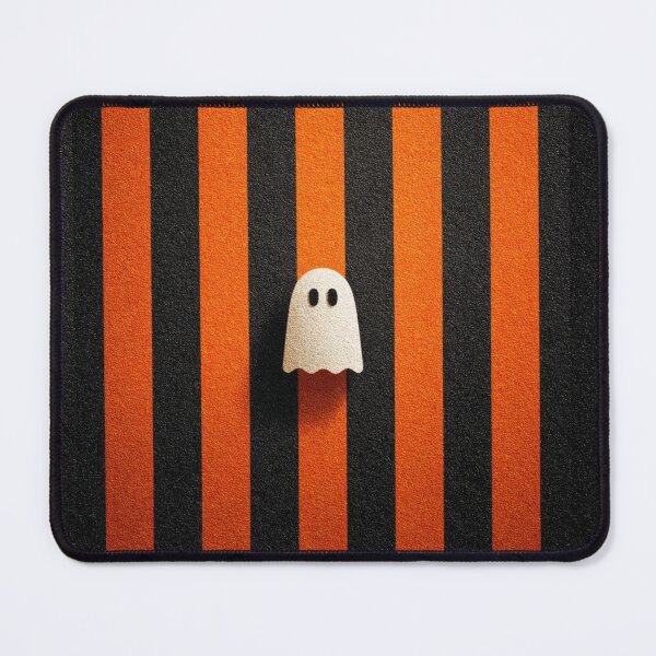 Item preview, Ghost on Black and orange stripes designed and sold by MendaciousMina.