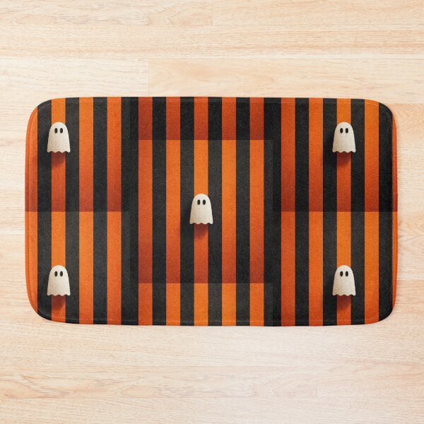 Item preview, Ghost on Black and orange stripes designed and sold by MendaciousMina.