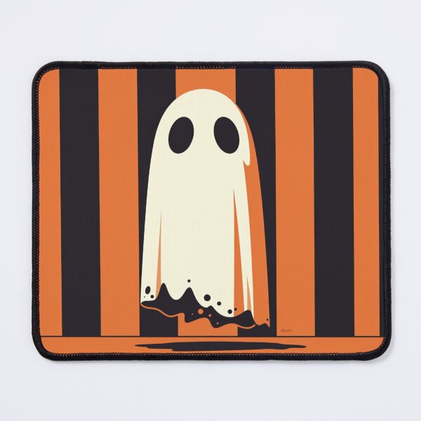 Item preview, Ghost on Black and orange stripes designed and sold by MendaciousMina.