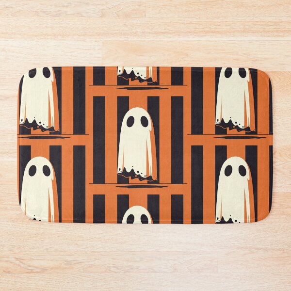 Item preview, Ghost on Black and orange stripes designed and sold by MendaciousMina.