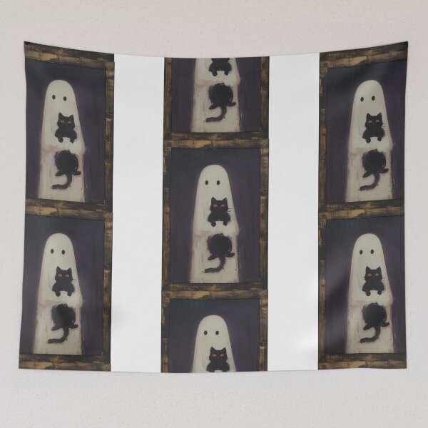 Item preview, Portrait of a ghost holding a cat designed and sold by MendaciousMina.