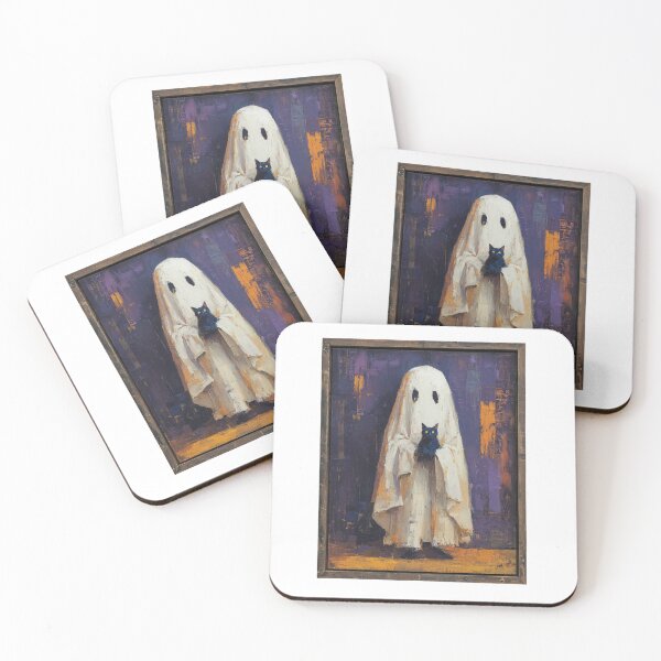 Item preview, Portrait of a ghost holding a cat designed and sold by MendaciousMina.