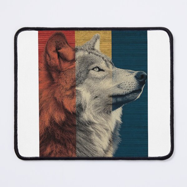 Item preview, Wolf Portrait in Profile – Vintage Retro Design designed and sold by Meiersbeste.