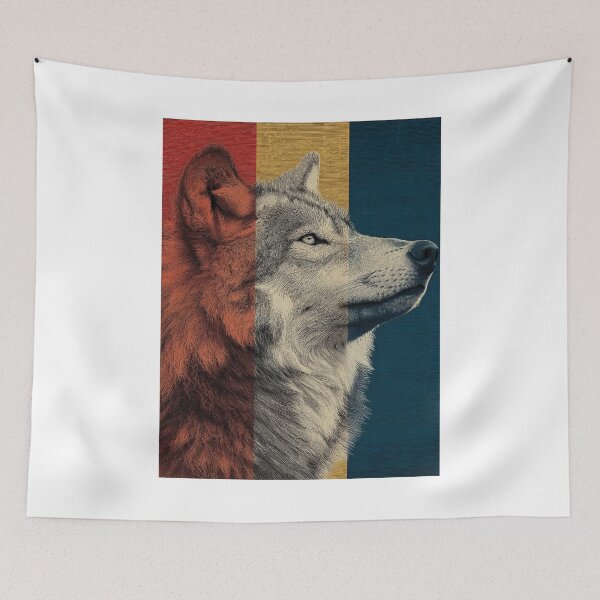 Item preview, Wolf Portrait in Profile – Vintage Retro Design designed and sold by Meiersbeste.