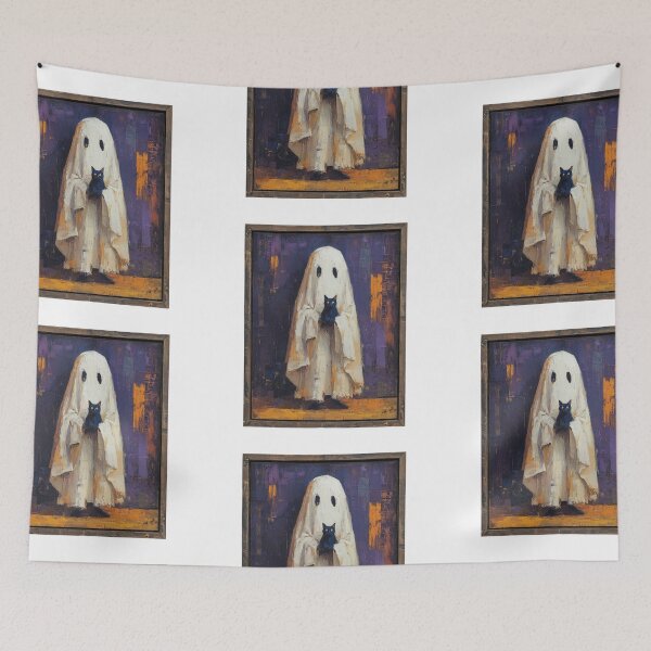 Item preview, Portrait of a ghost holding a cat designed and sold by MendaciousMina.