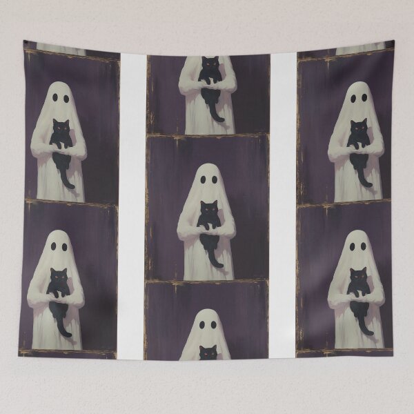 Item preview, Portrait of a ghost holding a cat designed and sold by MendaciousMina.