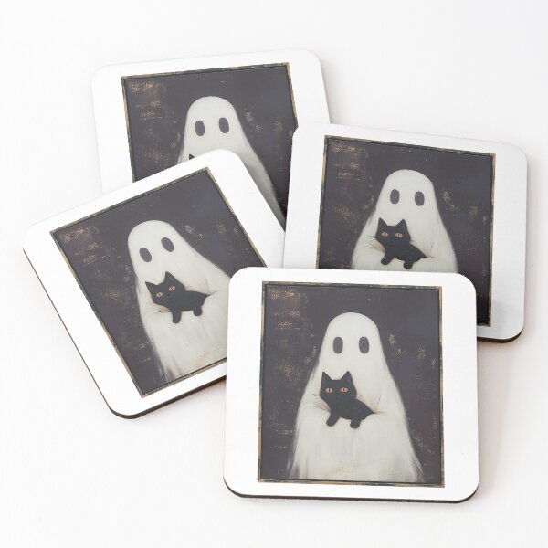 Item preview, Portrait of a ghost holding a black cat designed and sold by MendaciousMina.