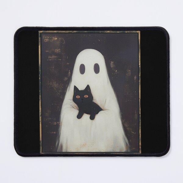 Item preview, Portrait of a ghost holding a black cat designed and sold by MendaciousMina.
