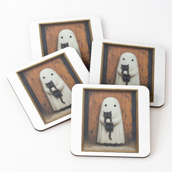Item preview, Portrait of a ghost holding a black cat designed and sold by MendaciousMina.
