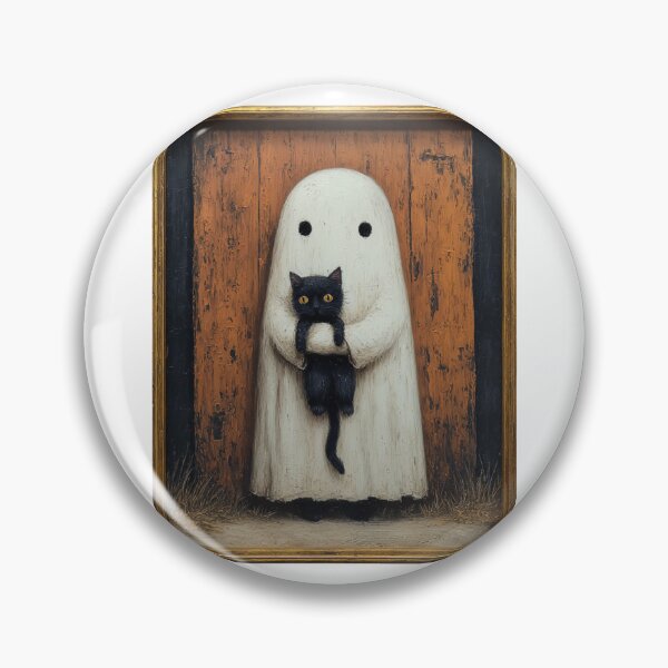 Item preview, Portrait of a ghost holding a black cat designed and sold by MendaciousMina.