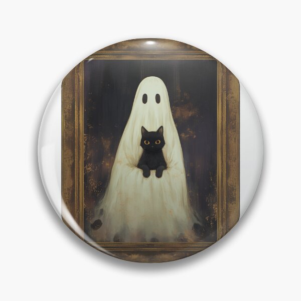 Item preview, Portrait of a ghost holding a black cat designed and sold by MendaciousMina.