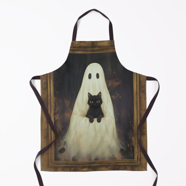 Item preview, Portrait of a ghost holding a black cat designed and sold by MendaciousMina.