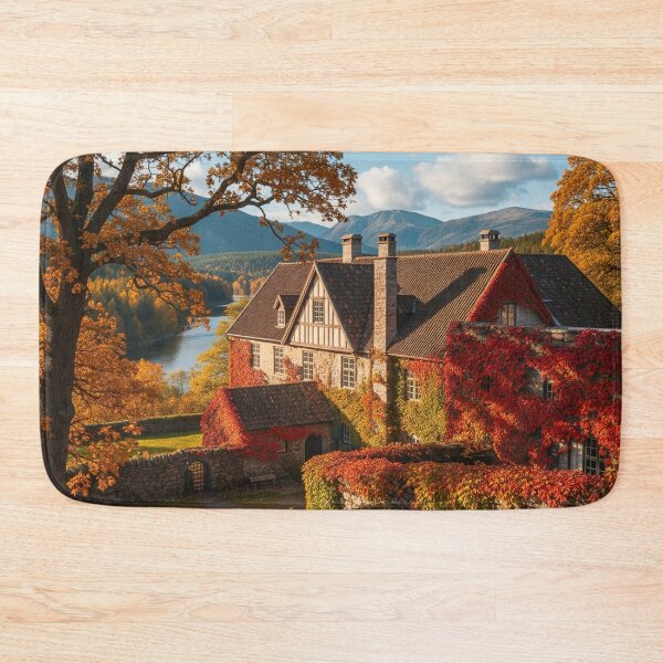 Item preview, Delicious Autumn – Rustic Manor Wrapped in Golden Foliage designed and sold by MerchYouSearch.