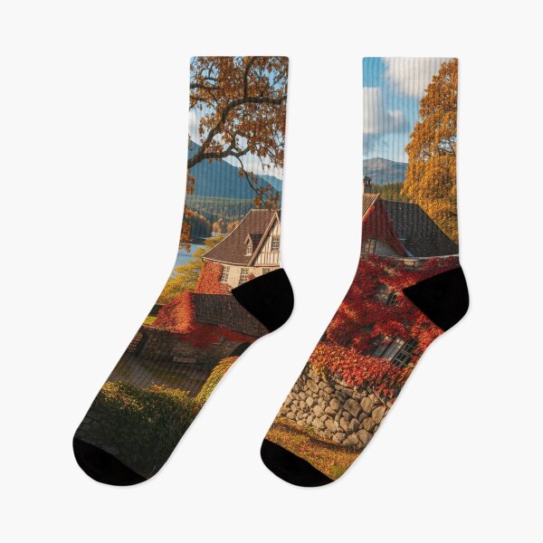 Item preview, Delicious Autumn – Rustic Manor Wrapped in Golden Foliage designed and sold by MerchYouSearch.