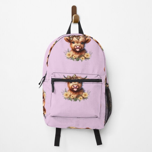 Item preview, Cute Highland Cow Design | Floral Cow with Leopard Bow Art designed and sold by TheRamesCo.
