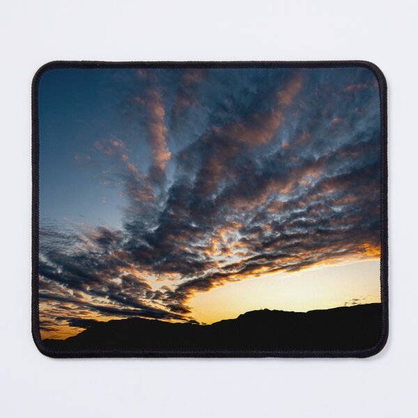 Item preview, Fiery Evening Sky – Dramatic Clouds Over Mountain Silhouette designed and sold by Illia Zelenin.