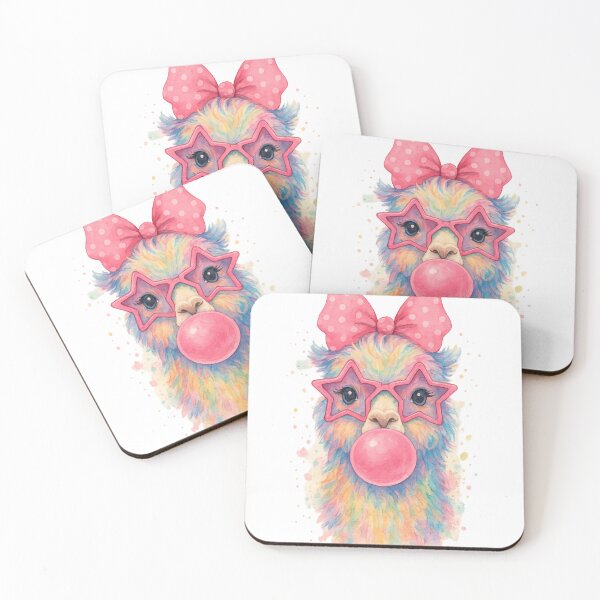 Item preview, Cute Rainbow Llama with Bubblegum – Whimsical Watercolor Animal Art for Stickers, T-Shirts, Mugs & More designed and sold by 5CatDesign.