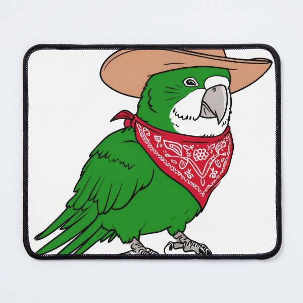 Item preview, Green Parrot With Cowboy Hat And Bandana designed and sold by RamsesLw.