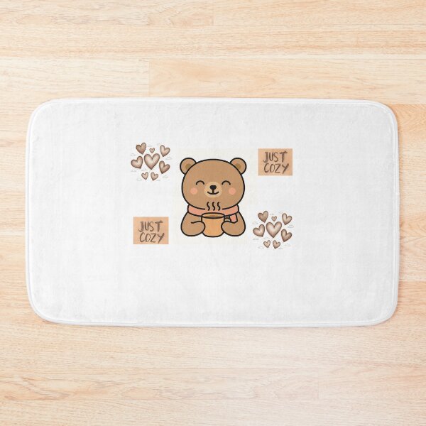 Item preview, Cute Cozy Bear with Hearts Illustration designed and sold by JoyLineStudio.