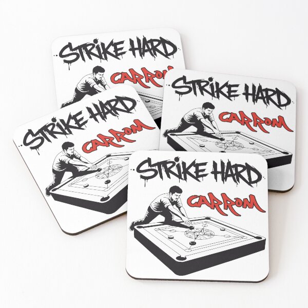 Item preview, Strike Hard – Carrom Power Poster Design (2) designed and sold by InkoraLab.