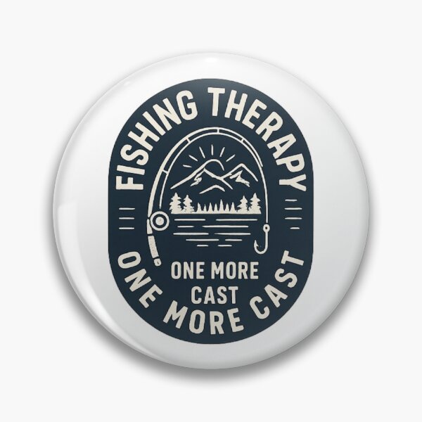 Item preview, Fishing Therapy – One More Cast | Vintage Angler Badge for Stickers & Shirts designed and sold by NEVERTHELESS.TM.
