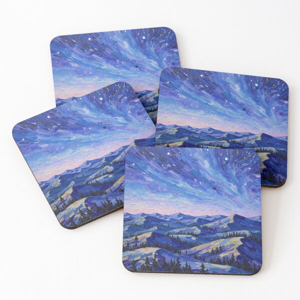 Item preview, Starry Night Over the Mountains - Textured Van Gogh Style Impasto Painting designed and sold by PaperCastle.