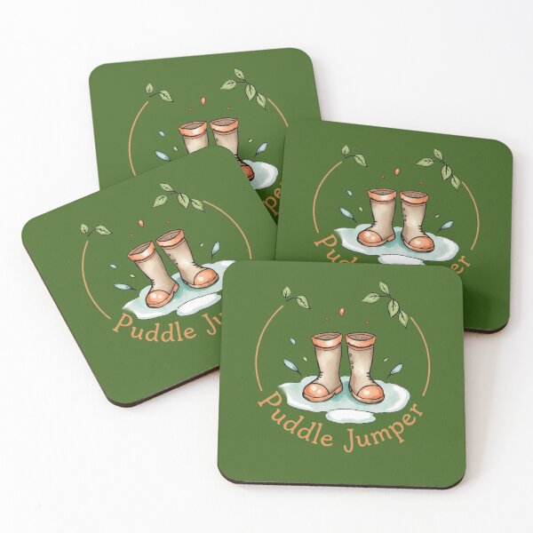 Item preview, Whimsical Puddle Jumper Rain Boots – Nature Play Outdoor Adventure Illustration designed and sold by The Digital Compass.