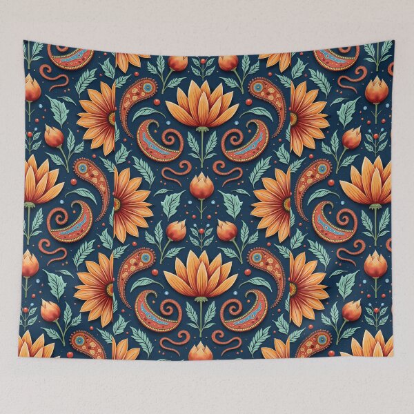 Item preview, Vibrant Indian Floral - Paisley and Lotus Pattern designed and sold by PaperCastle.