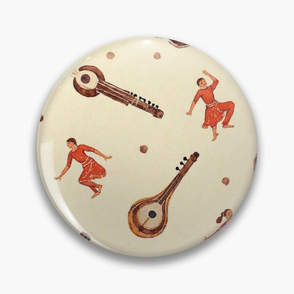 Item preview, Indian Classical Music and Dance Watercolor Pattern (Celebration of India - Rustic Folk Art Pattern) designed and sold by PaperCastle.