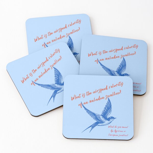 Item preview, Airspeed Velocity of an Unladen Swallow – Monty Python Inspired Quote designed and sold by Totally Gen X.