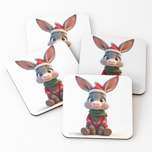 Item preview, Cute Christmas Diddle Donkey in Santa Hat Adorable Holiday Design designed and sold by acceleratorhams.