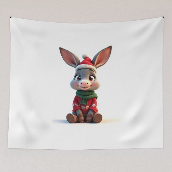 Item preview, Cute Christmas Diddle Donkey in Santa Hat Adorable Holiday Design designed and sold by acceleratorhams.