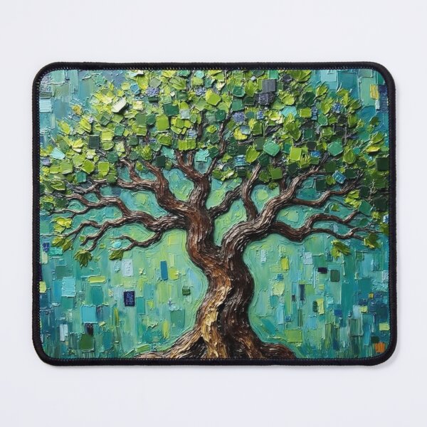 Item preview, Vibrant Impasto Tree of Life - Textured Palette Knife Painting designed and sold by PaperCastle.
