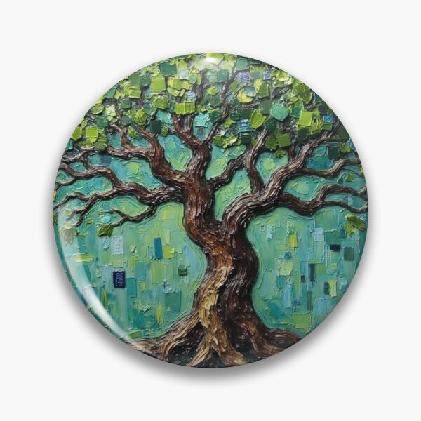 Item preview, Vibrant Impasto Tree of Life - Textured Palette Knife Painting designed and sold by PaperCastle.