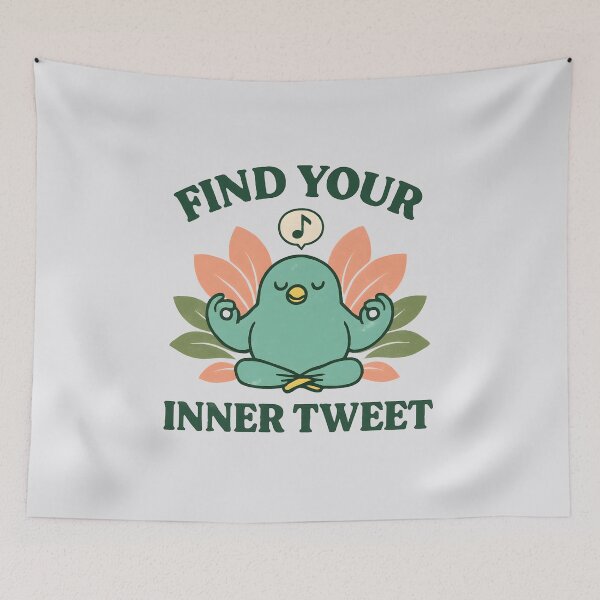 Item preview, Funny Meditating Bird – Find Your Inner Tweet Yoga Design designed and sold by Furr-n-Purr.