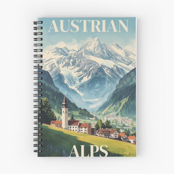 Item preview, Austrian Alps Poster, Vintage Alps Poster, Skiing Poster designed and sold by Bits & Bops Boutique.