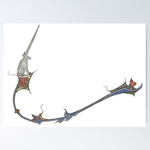 Item preview, marginalia de unicornio medieval designed and sold by IllmadeErrant.