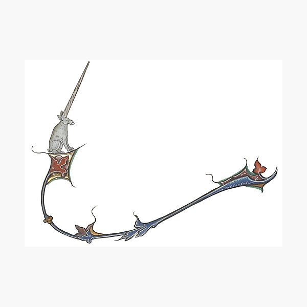 Item preview, Medieval unicorn marginalia designed and sold by IllmadeErrant.