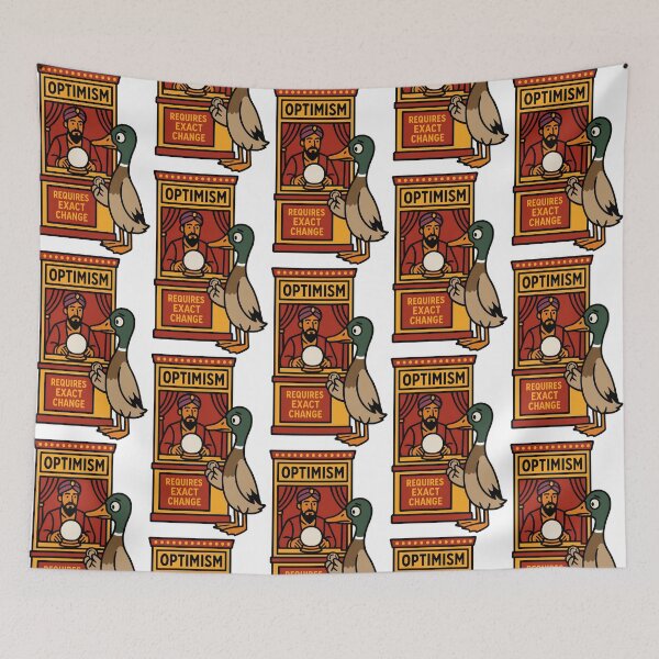 Item preview, Funny Duck Fortune Teller Quote – Optimism Requires Exact Change designed and sold by TeeTimeTreasure.