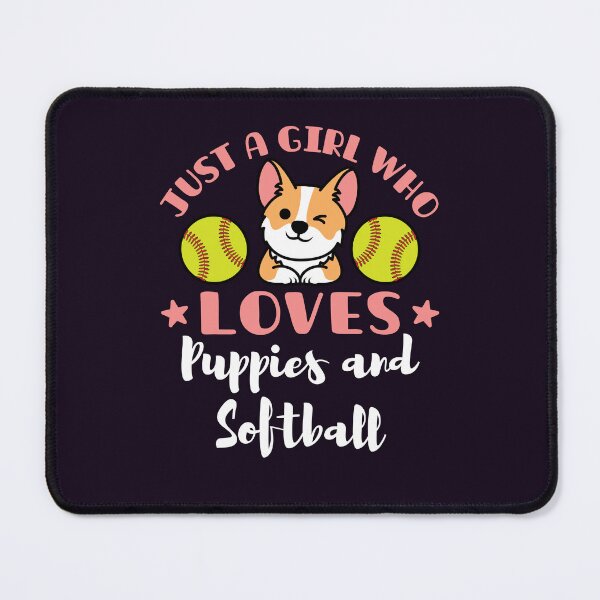 Item preview, Just A Girl Who Loves Puppies and Softball designed and sold by jaygo.