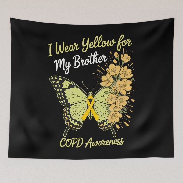 Item preview, Butterfly I Wear Yellow For My Brother COPD Awareness designed and sold by tearbytea.