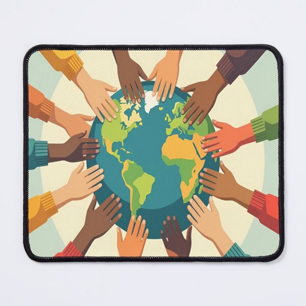 Item preview, Diverse Hands Holding Earth – Unity & Equality Minimal Illustration designed and sold by Rudro-Fashion.