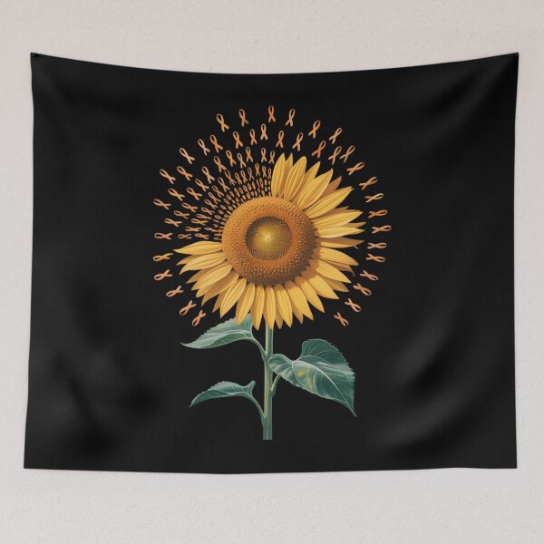 Item preview, COPD AWARENESS Sunflower Orange Ribbon Fighter designed and sold by tearbytea.