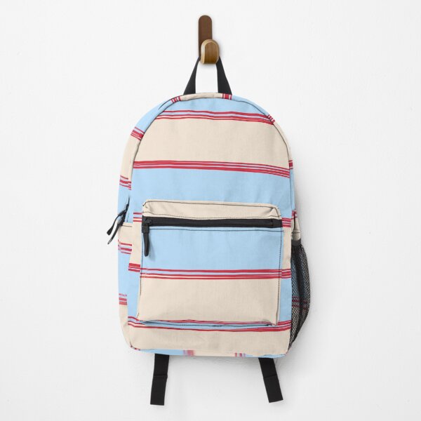 Item preview, Lined Stripes Pattern in Cottage Light Blue, Red, and Cream Beige designed and sold by kierkegaard.