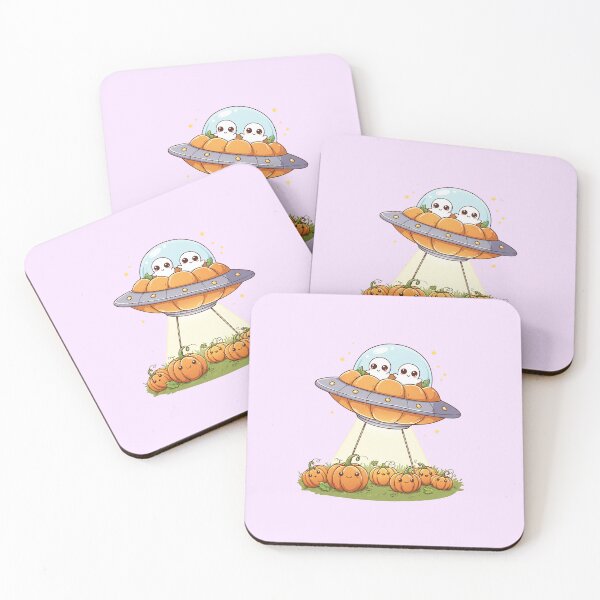 Item preview, Kawaii Alien Ghosts Beaming Pumpkins  designed and sold by Itsheartshop.