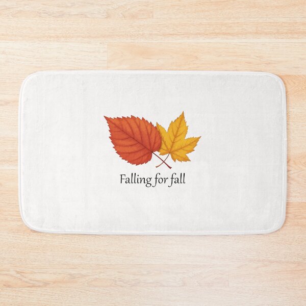 Item preview, Falling for fall – cozy autumn red & yellow leaf design-white edition. designed and sold by designsoftinaa.