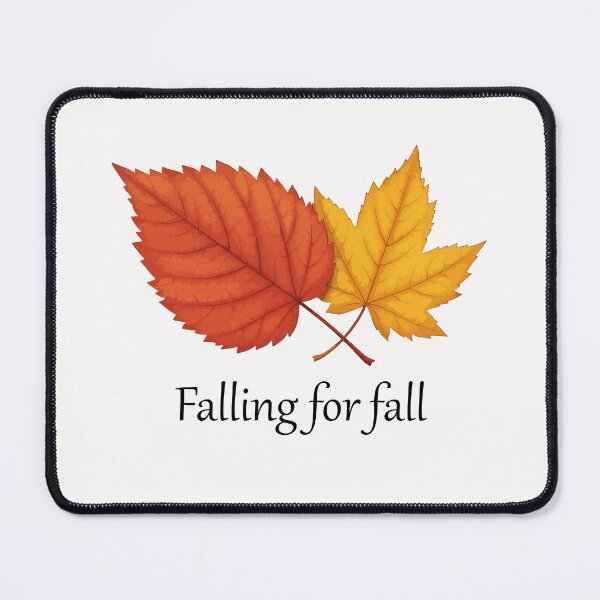 Item preview, Falling for fall – cozy autumn red & yellow leaf design-white edition. designed and sold by designsoftinaa.